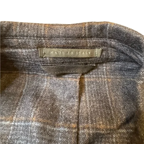 LBM 1911 Luigi Bianchi Mantova Blue Plaid Patch Pockets Men’s Sport Coat 38R - Picture 3 of 8
